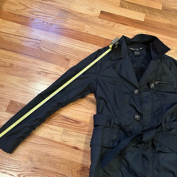 Vintage 1980’s Black Wind Breaker Trench Coat⭐️ - Picture 9 of 9